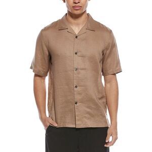 Theory Mens Daze Precise Linen Shirt, Gray